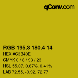 カラーコード: RGB 195.3 180.4 14 | qconv.com