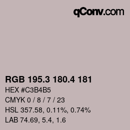 カラーコード: RGB 195.3 180.4 181 | qconv.com
