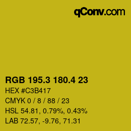 カラーコード: RGB 195.3 180.4 23 | qconv.com