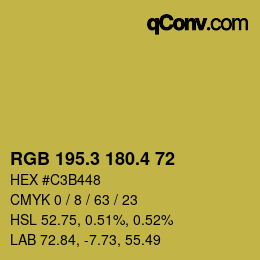 カラーコード: RGB 195.3 180.4 72 | qconv.com