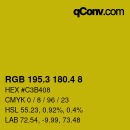 カラーコード: RGB 195.3 180.4 8 | qconv.com