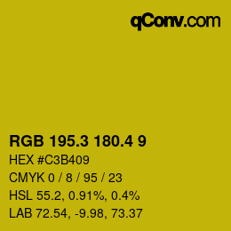 カラーコード: RGB 195.3 180.4 9 | qconv.com