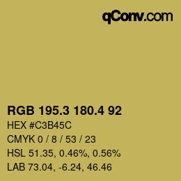 カラーコード: RGB 195.3 180.4 92 | qconv.com