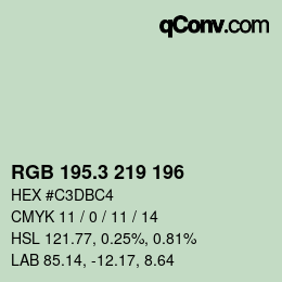 カラーコード: RGB 195.3 219 196 | qconv.com