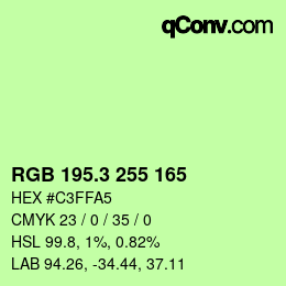 カラーコード: RGB 195.3 255 165 | qconv.com