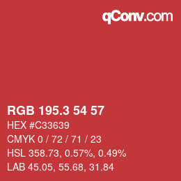 カラーコード: RGB 195.3 54 57 | qconv.com