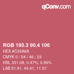 カラーコード: RGB 195.3 90.4 106 | qconv.com