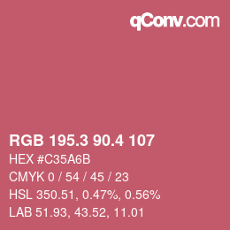カラーコード: RGB 195.3 90.4 107 | qconv.com