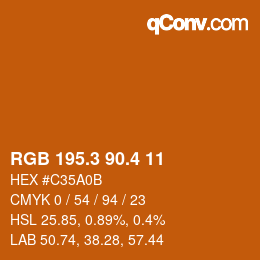 カラーコード: RGB 195.3 90.4 11 | qconv.com