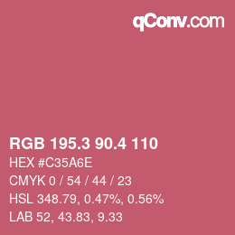 カラーコード: RGB 195.3 90.4 110 | qconv.com