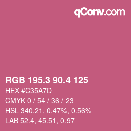 カラーコード: RGB 195.3 90.4 125 | qconv.com