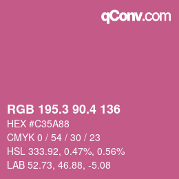 カラーコード: RGB 195.3 90.4 136 | qconv.com