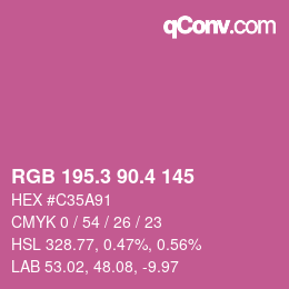 カラーコード: RGB 195.3 90.4 145 | qconv.com