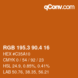 カラーコード: RGB 195.3 90.4 16 | qconv.com
