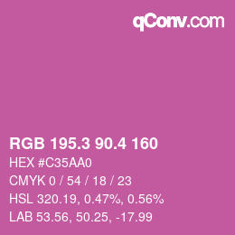 カラーコード: RGB 195.3 90.4 160 | qconv.com