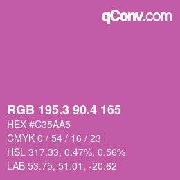 カラーコード: RGB 195.3 90.4 165 | qconv.com