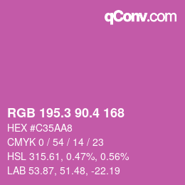 カラーコード: RGB 195.3 90.4 168 | qconv.com