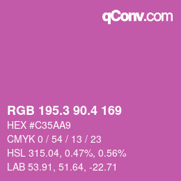 カラーコード: RGB 195.3 90.4 169 | qconv.com