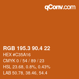 カラーコード: RGB 195.3 90.4 22 | qconv.com