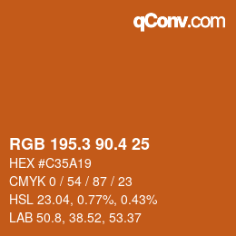 カラーコード: RGB 195.3 90.4 25 | qconv.com