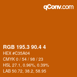 カラーコード: RGB 195.3 90.4 4 | qconv.com