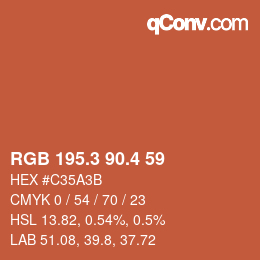 カラーコード: RGB 195.3 90.4 59 | qconv.com