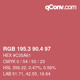 カラーコード: RGB 195.3 90.4 97 | qconv.com