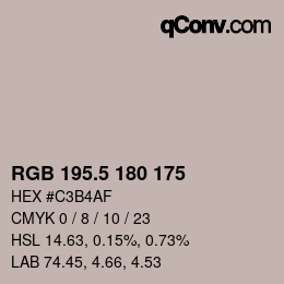 Código de color: RGB 195.5 180 175 | qconv.com