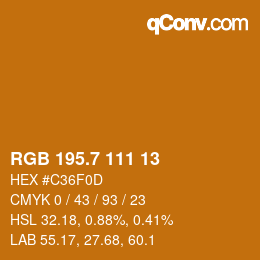 カラーコード: RGB 195.7 111 13 | qconv.com