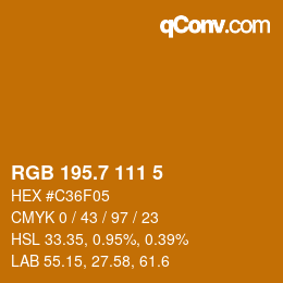 カラーコード: RGB 195.7 111 5 | qconv.com