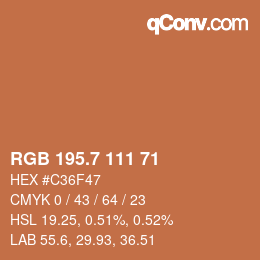 カラーコード: RGB 195.7 111 71 | qconv.com