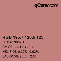 カラーコード: RGB 195.7 128.6 125 | qconv.com