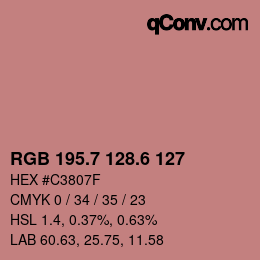 カラーコード: RGB 195.7 128.6 127 | qconv.com
