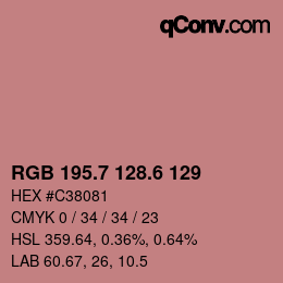 カラーコード: RGB 195.7 128.6 129 | qconv.com