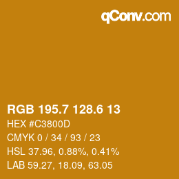 カラーコード: RGB 195.7 128.6 13 | qconv.com