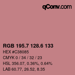 カラーコード: RGB 195.7 128.6 133 | qconv.com