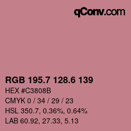 カラーコード: RGB 195.7 128.6 139 | qconv.com