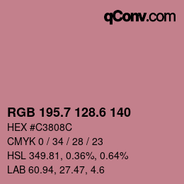 カラーコード: RGB 195.7 128.6 140 | qconv.com