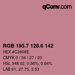 カラーコード: RGB 195.7 128.6 142 | qconv.com