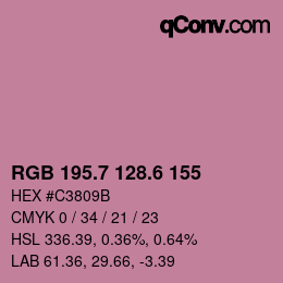 カラーコード: RGB 195.7 128.6 155 | qconv.com
