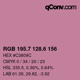 カラーコード: RGB 195.7 128.6 156 | qconv.com