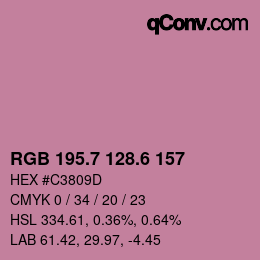 カラーコード: RGB 195.7 128.6 157 | qconv.com