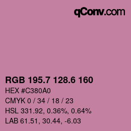 カラーコード: RGB 195.7 128.6 160 | qconv.com