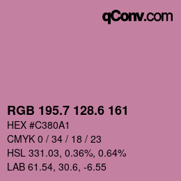カラーコード: RGB 195.7 128.6 161 | qconv.com