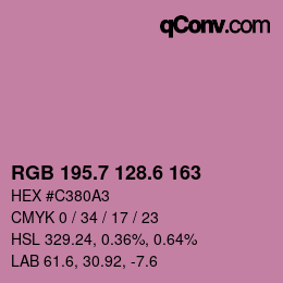 カラーコード: RGB 195.7 128.6 163 | qconv.com
