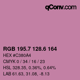 カラーコード: RGB 195.7 128.6 164 | qconv.com