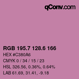 カラーコード: RGB 195.7 128.6 166 | qconv.com