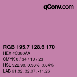 カラーコード: RGB 195.7 128.6 170 | qconv.com
