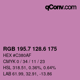 カラーコード: RGB 195.7 128.6 175 | qconv.com
