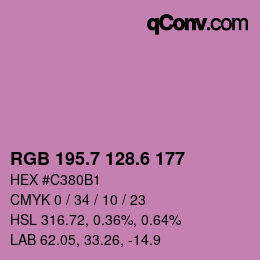カラーコード: RGB 195.7 128.6 177 | qconv.com